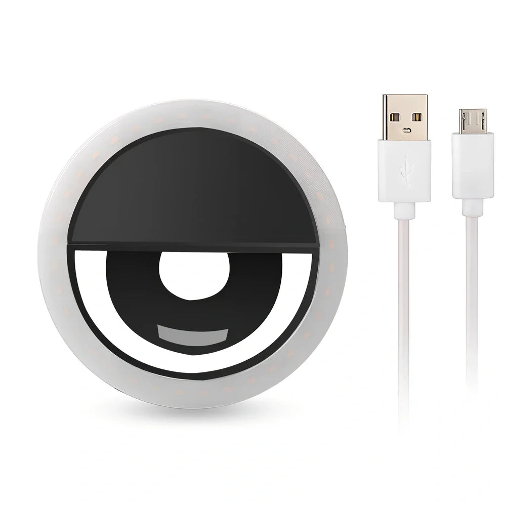 RK-12 mobile phone fill light with USB charging port and clip for photography lighting