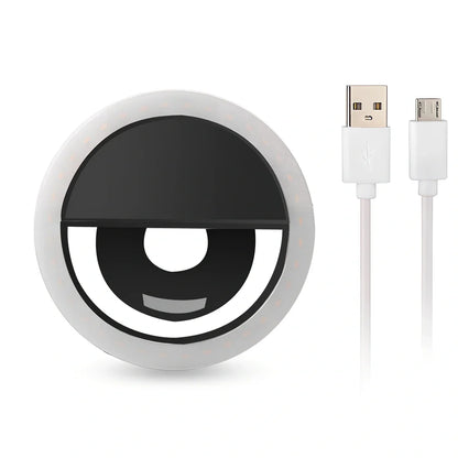 RK-12 mobile phone fill light with USB charging port and clip for photography lighting