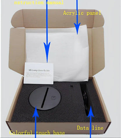 3D elephant LED table lamp with colourful illumination and touch control base measuring 87x87x42mm