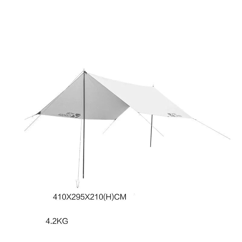 MU Gaodi Outdoor Rainproof Awning Tent with UV-proof canopy in morning mist white