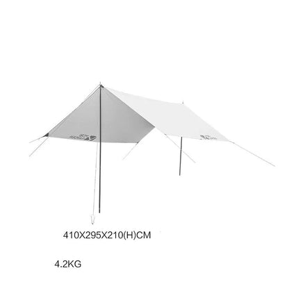 MU Gaodi Outdoor Rainproof Awning Tent with UV-proof canopy in morning mist white