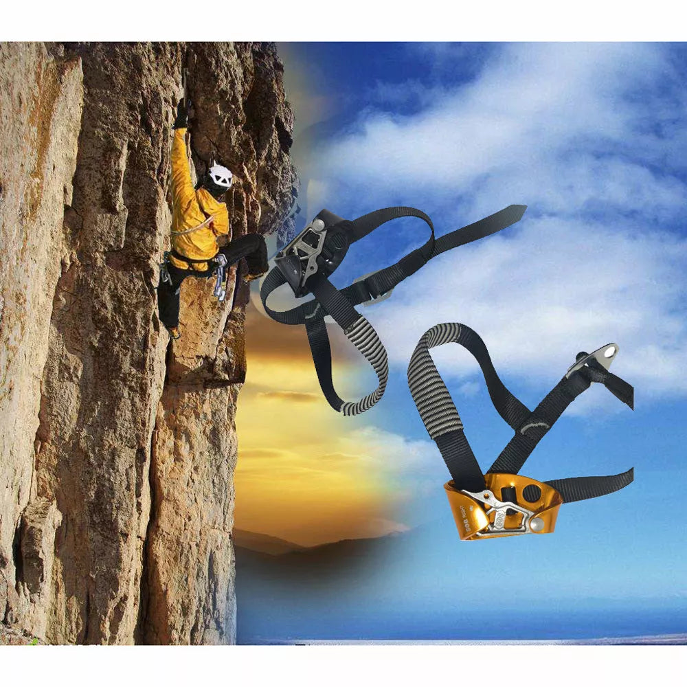 Left foot type ascender QSAJ03L for mountaineering and climbing, hot forged aluminum-magnesium alloy