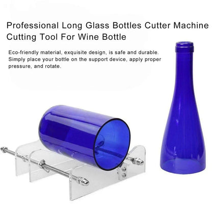 DIY glass bottle cutter tool with adjustable stand for cutting 0.5-2 inch diameter bottles to 5 inch length