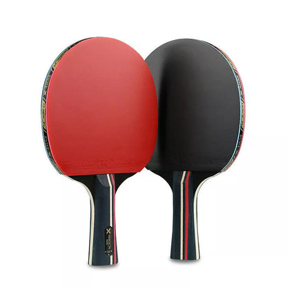 Pure wood table tennis racket set with reverse glue rubber for enhanced play