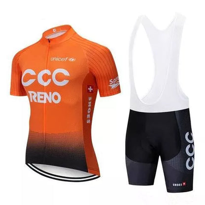 CCC Reno Sportswear Men's Shorts Bib Set with full-length zipper and elastic waist