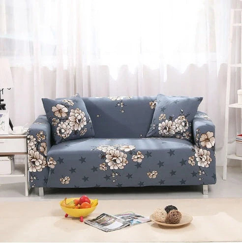 Stretchable polyester-spandex sofa cover with non-slip design in various colors