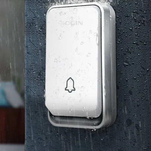 Wireless door bell with 150 metre range, 433MHz frequency, 110-250V power, and 4 volume levels