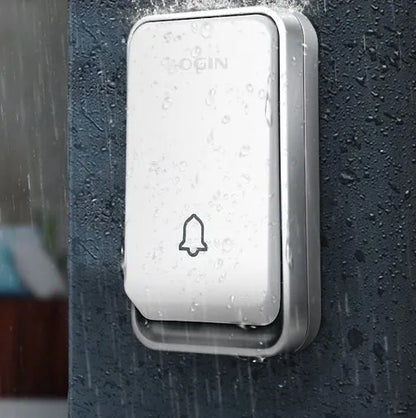 Wireless door bell with 150 metre range, 433MHz frequency, 110-250V power, and 4 volume levels