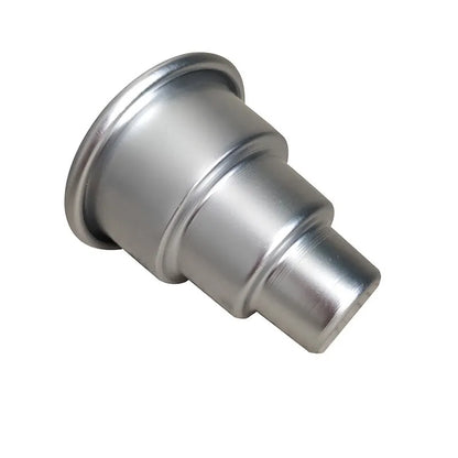 Silver aluminium alloy cake mould set with three graduated sizes for baking
