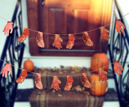 Halloween Horror Knife Flag Pulling Horror Curtain Bed Sheet with multiple horror-themed images