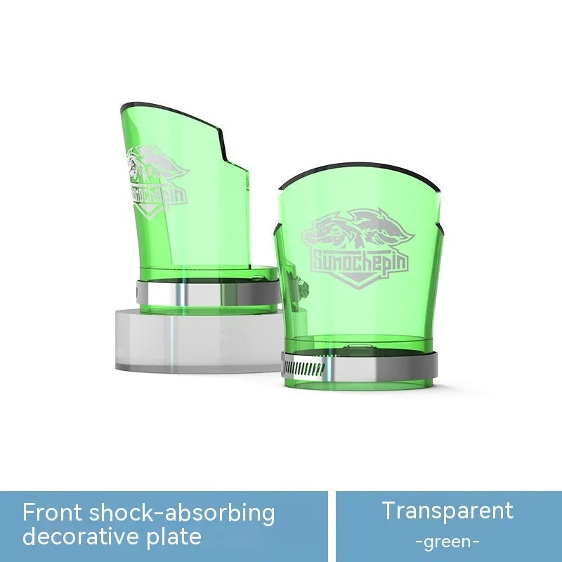 Motorcycle front shock absorber protective sleeves in transparent design with stainless steel mounting clamps