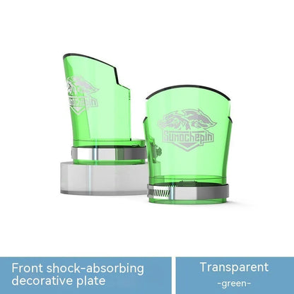 Motorcycle front shock absorber protective sleeves in transparent design with stainless steel mounting clamps