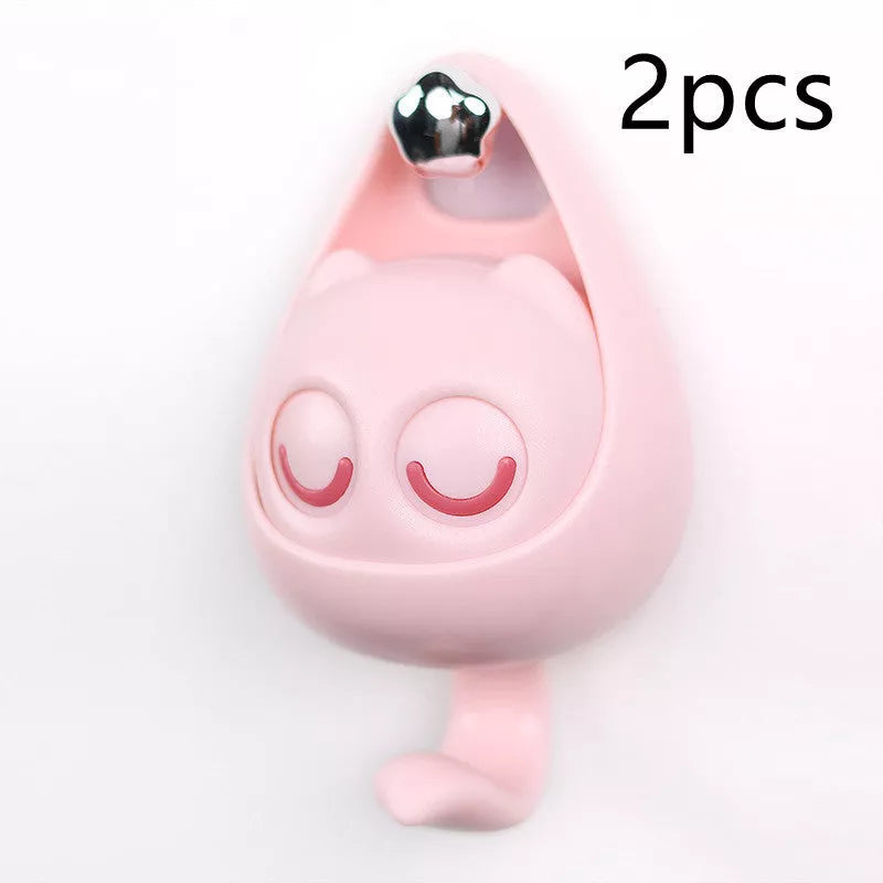 Interactive blink cat coat hook in six colors, perfect for home decor and organization