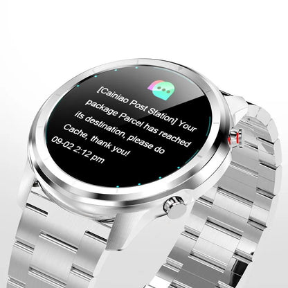 LEMFO LF26 smart bracelet with 1.3-inch screen showing fitness data on wrist
