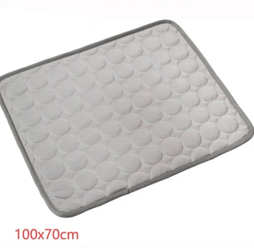 Cooling pet pad for dogs and cats made with heat-resistant fibers for instant cooling relief during summer