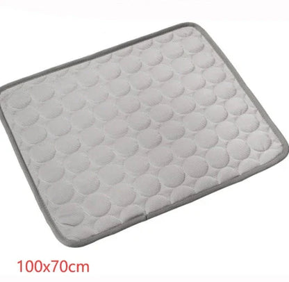 Cooling pet pad for dogs and cats made with heat-resistant fibers for instant cooling relief during summer