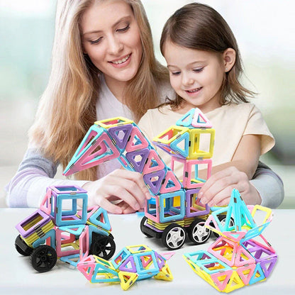 Magnetic building blocks educational toy set with ice cream colors and strong magnets