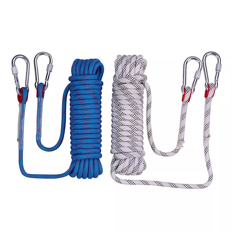 10M outdoor climbing rope with high-strength silk core, available in multiple colors