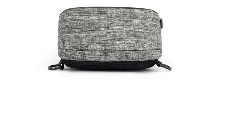 Dark blue Oxford waterproof chest bag with zipper opening, measuring 18cm wide by 31cm high