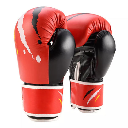 Training boxing gloves in white, red, and black for wrist and palm protection
