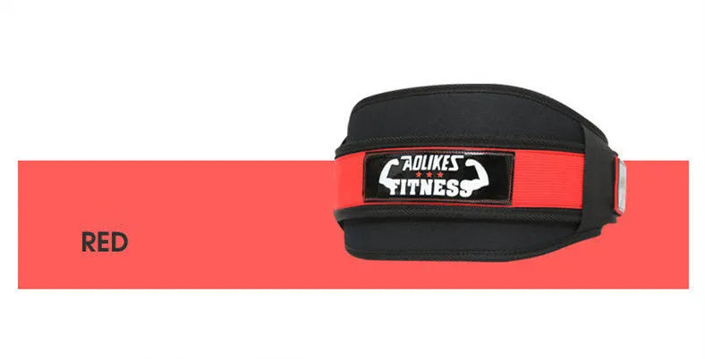 Fitness weightlifting waistband made from nylon material available in black, red, and yellow colours