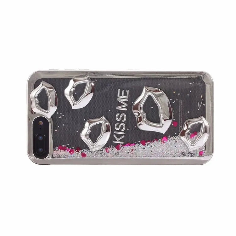 Huawei P series 3D lip phone case for P20 P20 Pro P30 P30 Pro models with flexible TPU back cover in golden gules pink rose red silvery slivery colour options