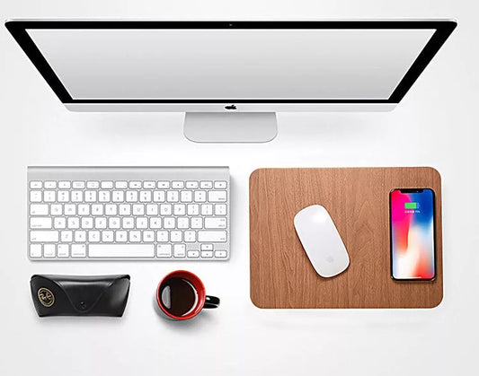 Wooden wireless charger with natural finish for Qi-enabled devices