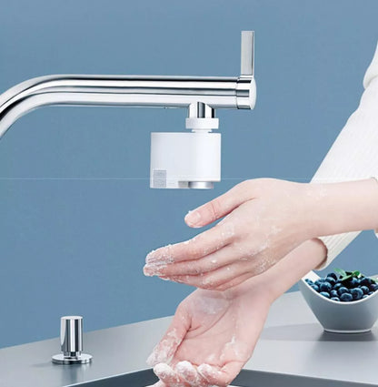 Infrared induction water saving device for faucets with USB charging