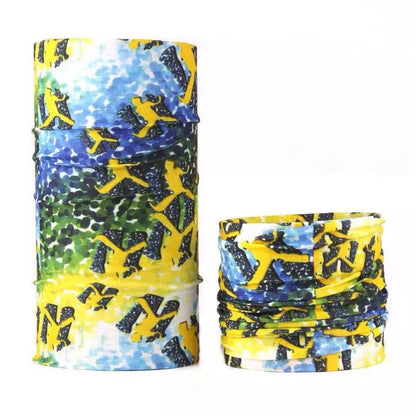 Polyester sports bandana for cycling and sun protection in various patterns