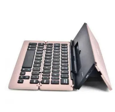 Foldable aluminium wireless Bluetooth keyboard for smartphone and tablet, 22.6cm wide, available in four colours