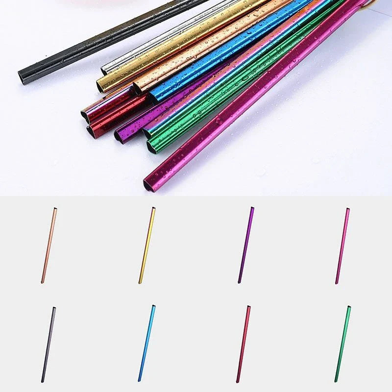 Premium heart-shaped reusable metal drinking straws for bubble tea and other beverages
