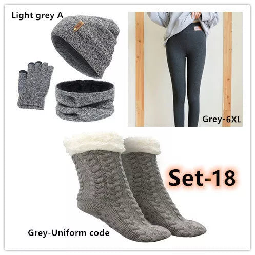 Wool touch screen gloves with scarf and hat set for cold weather