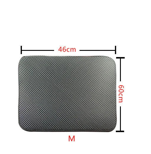 Versatile cat litter mat in different sizes and colors, featuring a dual-layer design to trap litter and protect floors