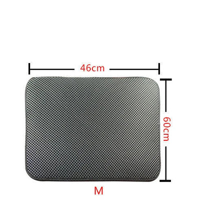 Versatile cat litter mat in different sizes and colors, featuring a dual-layer design to trap litter and protect floors