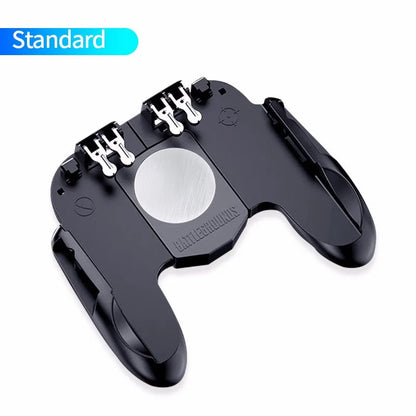 Six fingers eating chicken gamepad with ABS zinc alloy body, USB interface, phone bracket, black red yellow