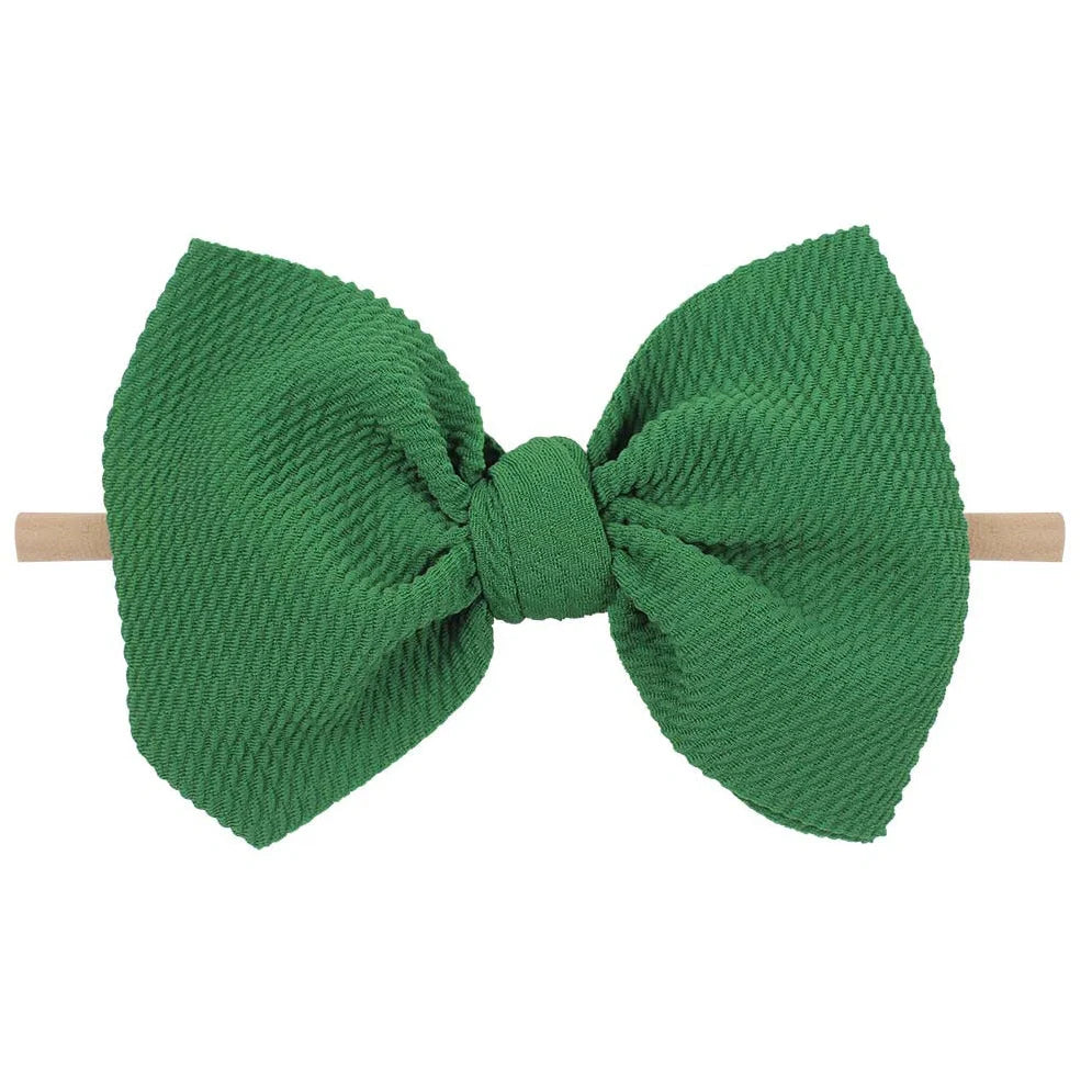 Children's waffle fabric bow hair accessory headband in multiple colour options