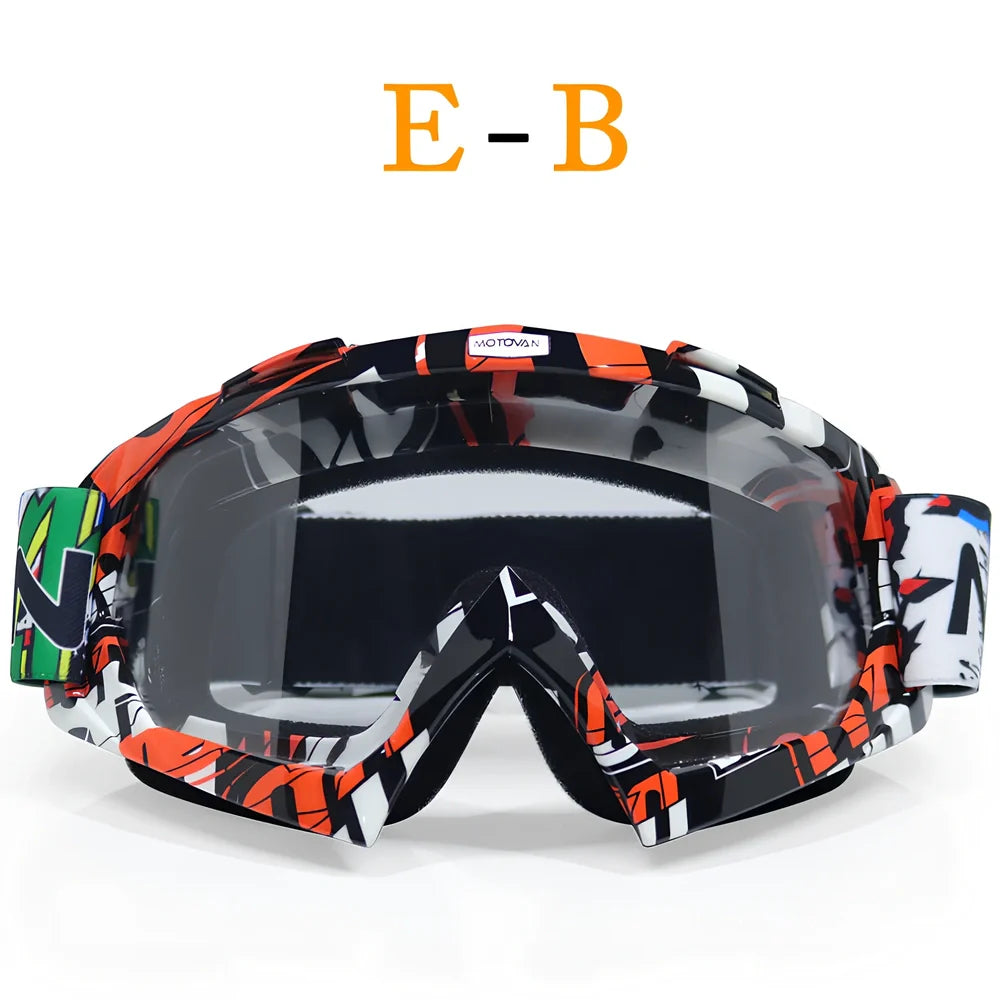 Interchangeable lens riding goggles with ABS frame and multiple colour options for off-road cycling
