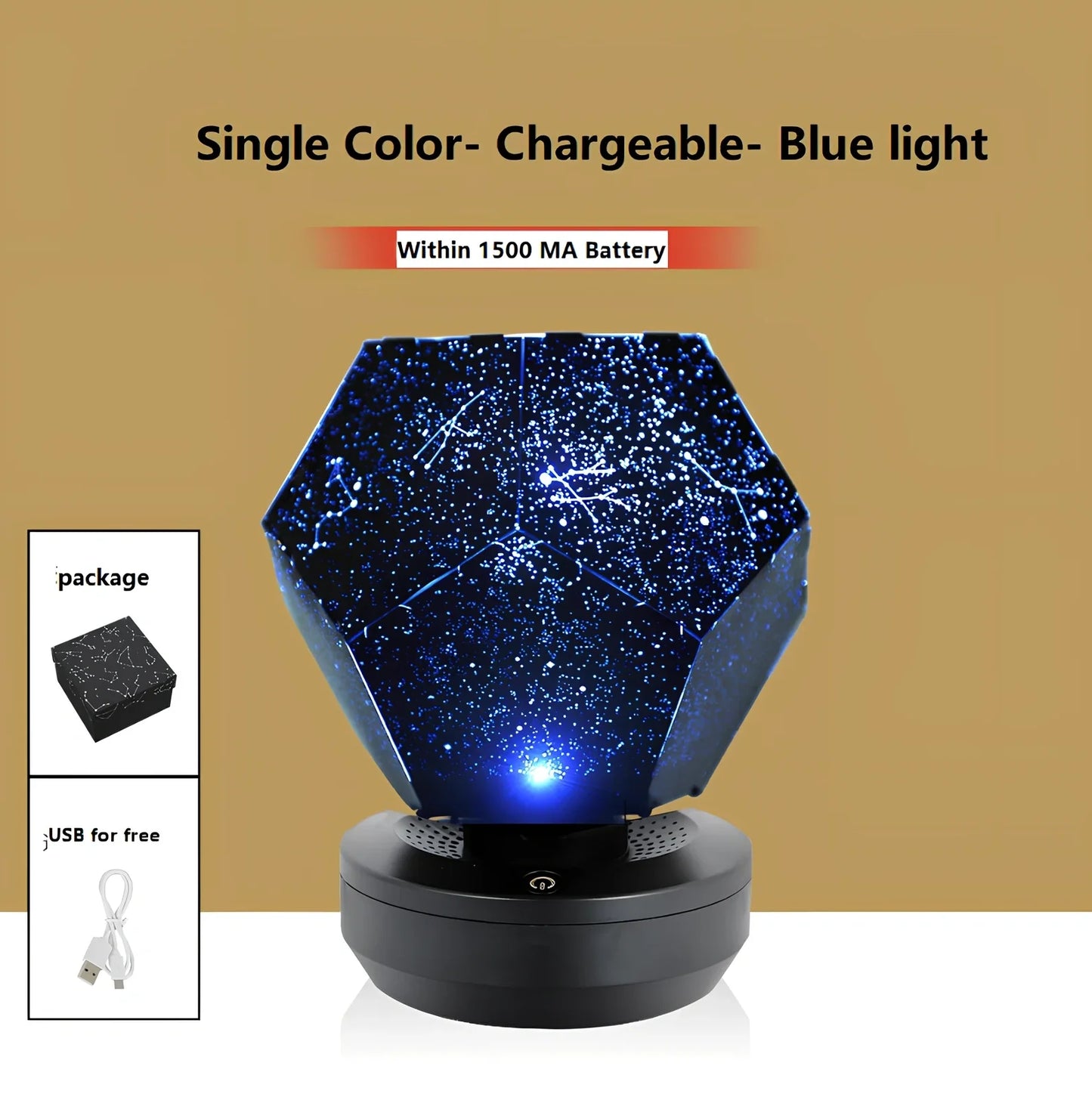 LED starry sky projector night light projecting constellations onto ceiling with remote control
