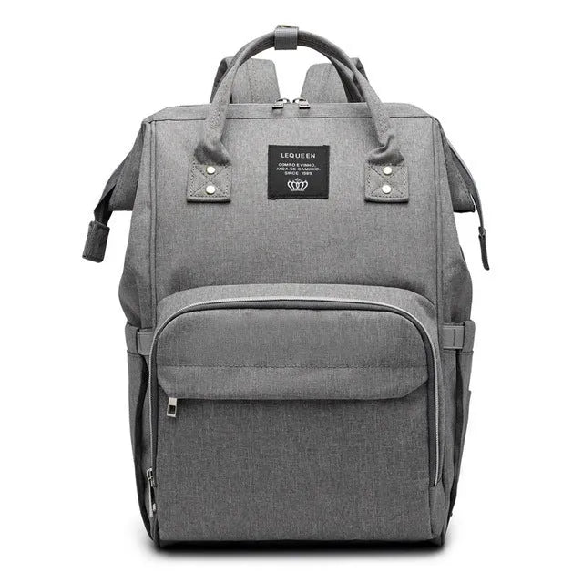Oxford maternity nappy bag with 16-20L capacity, anti-theft design, bottle area, and multiple colour options