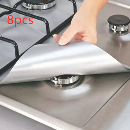 Gas Stove Protective Pad in black, silver, or beige, 27x27cm, high-temperature resistant