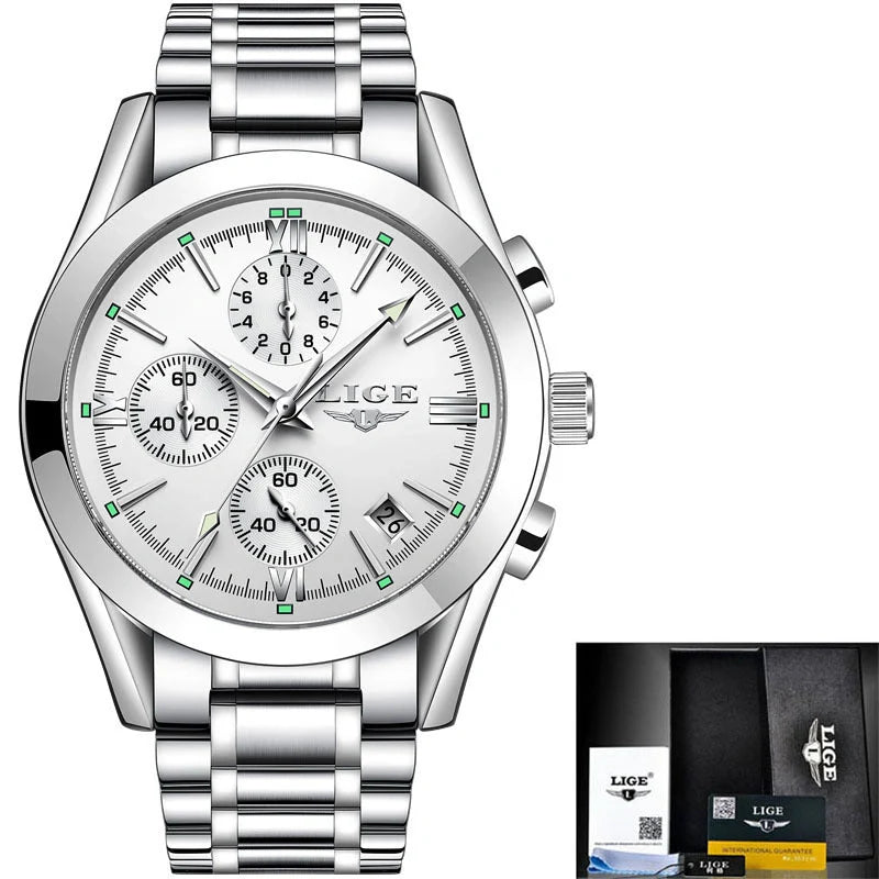 Sports quartz watch with 30M waterproof and mineral glass mirror