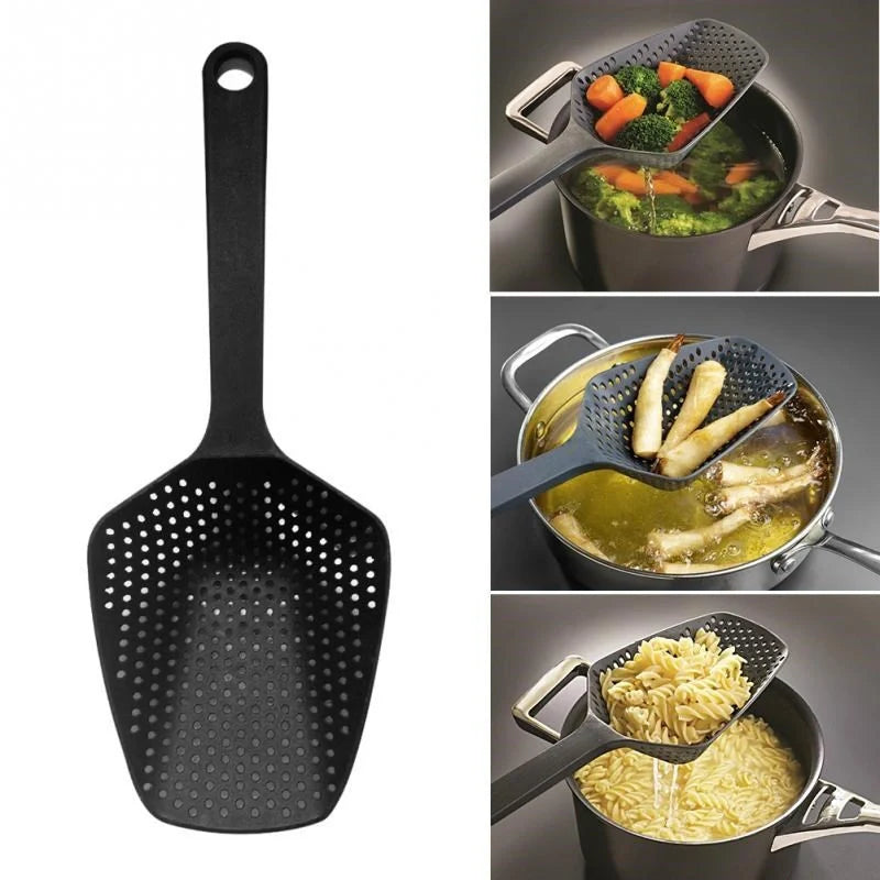 Large nylon strainer scoop colander for kitchen use