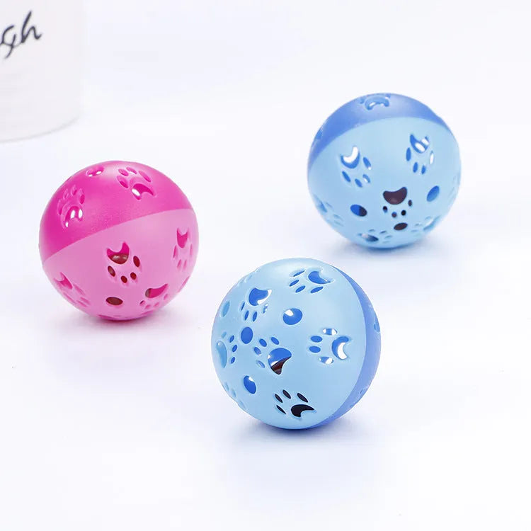 Pethome hollow plastic cat toy ball, 5cm diameter, 20g, in pink or blue