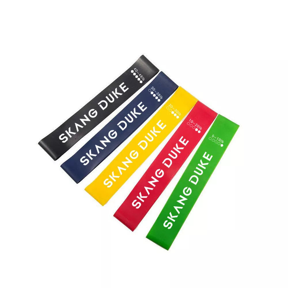 5 Level Resistance Rubber Bands for Yoga and Training in various colors with storage bag