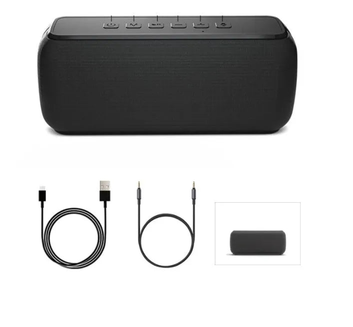 60W High Power Fabric DSP Bluetooth Speaker V7 Pro Type-C 5V/2.1A 6600mAh IPX5 Waterproof 80Hz-18KHz 18M Range Black Blue Red