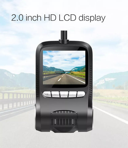 Black FHD1080P night vision dash cam with wide-angle lens
