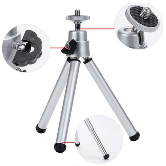 Compact and flexible tripod stand with 360-degree swivel for digital cameras and camcorders