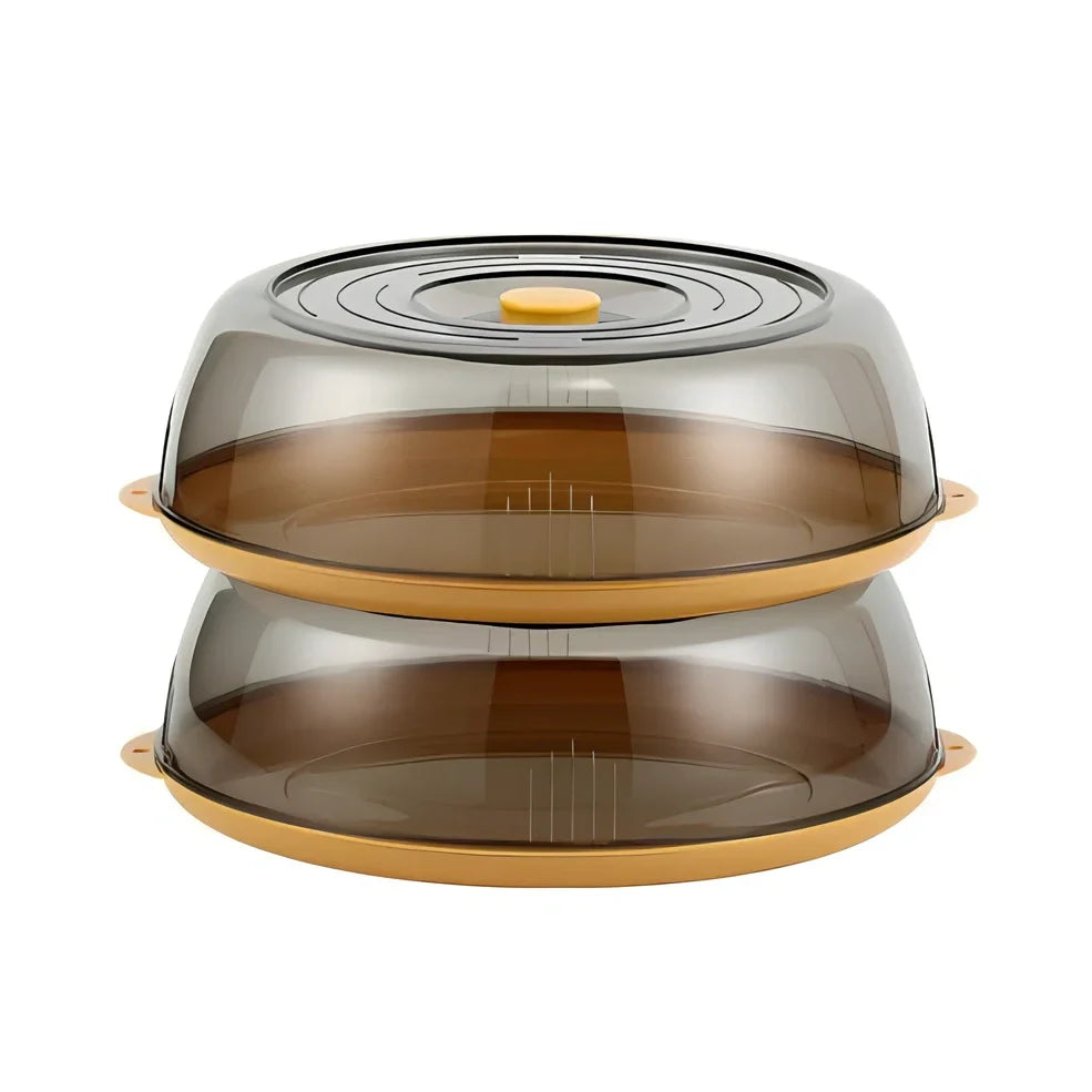 Green plastic Japanese-style food splatter lid sealing heat on 28cm pan, dustproof kitchen protector