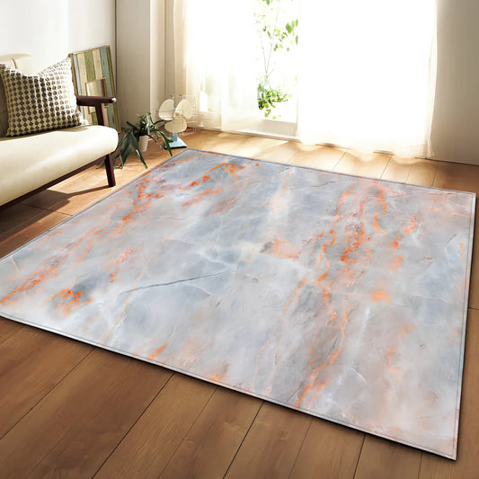 Rectangular polyester fibre carpet with marble pattern in 121.9x160cm and 50x80cm sizes