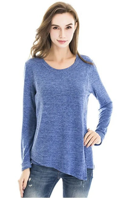 Cotton multifunctional loose maternity clothes in dark grey, blue, light grey, and purple